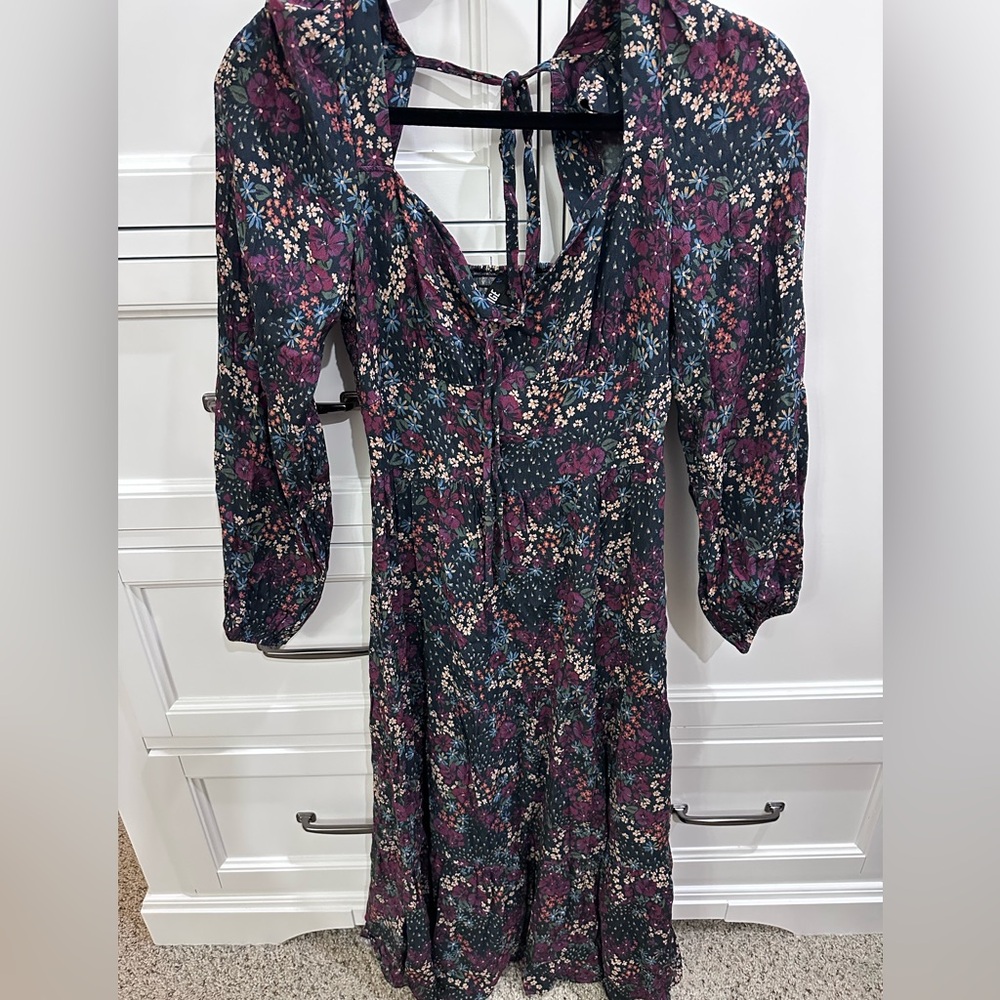 PAIGE Josefina Long Sleeve Floral Print Midi Dress - Picture 7 of 10